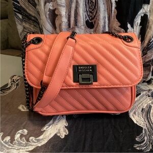 Badgley Mischka Coral Quilted Chain-Trim Crossbody 10x9